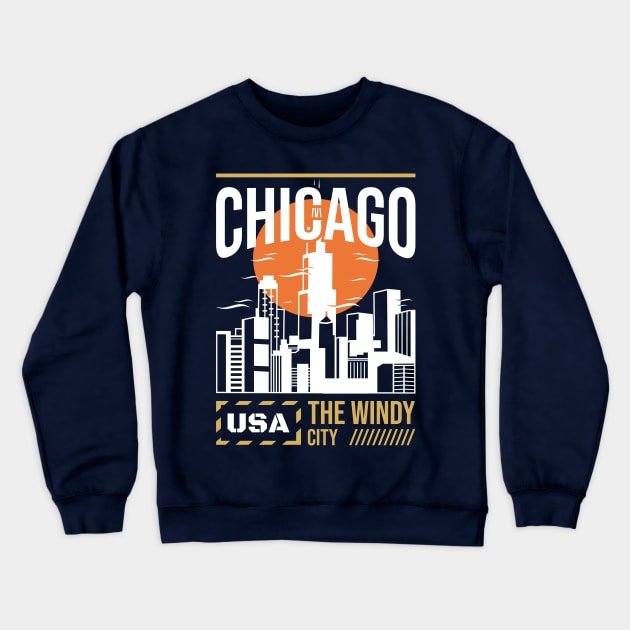 Chicago, The Windy City Crewneck Sweatshirt by OFM